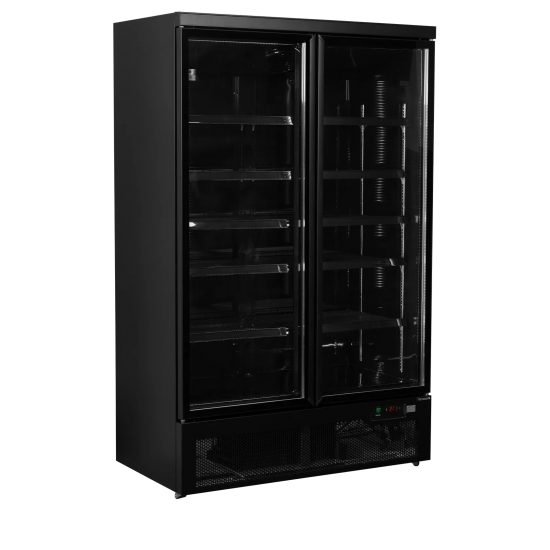 Vitrine réfrigérée noire Atom Maxi C2DBB 2 portes 52328 TEFCOLD-mondialchr.com
