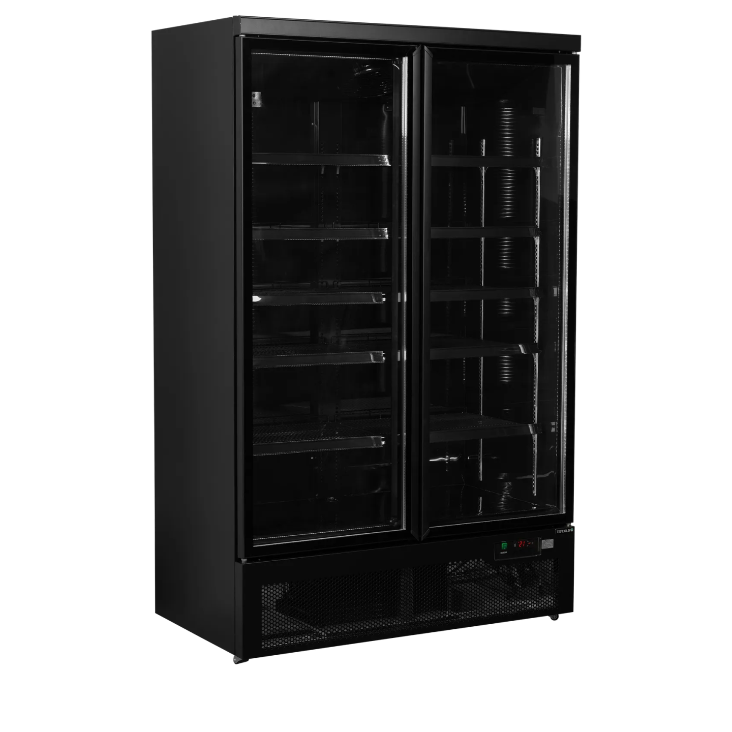 Vitrine réfrigérée noire Atom Maxi C2DBB 2 portes 52328 TEFCOLD-mondialchr.com