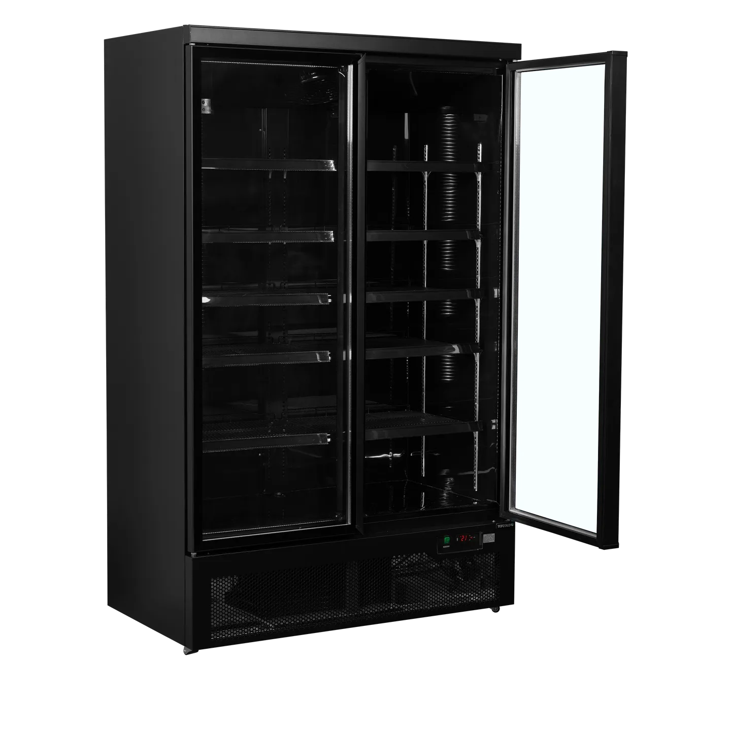 Vitrine réfrigérée noire Atom Maxi C2DBB 2 portes 52328 TEFCOLD-mondialchr.com