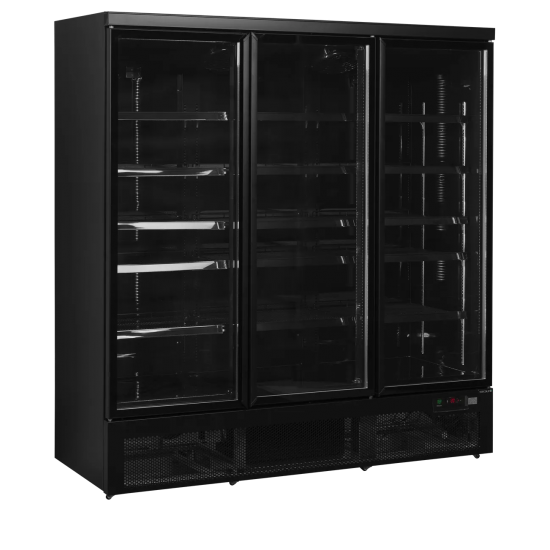 Vitrine réfrigérée noire Atom Maxi C3DBB 3 portes 52331 TEFCOLD-mondialchr.com
