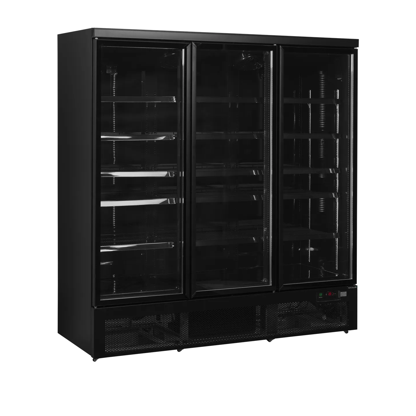 Vitrine réfrigérée noire Atom Maxi C3DBB 3 portes 52331 TEFCOLD-mondialchr.com