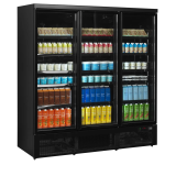 Vitrine réfrigérée noire Atom Maxi C3DBB 3 portes 52331 TEFCOLD-mondialchr.com