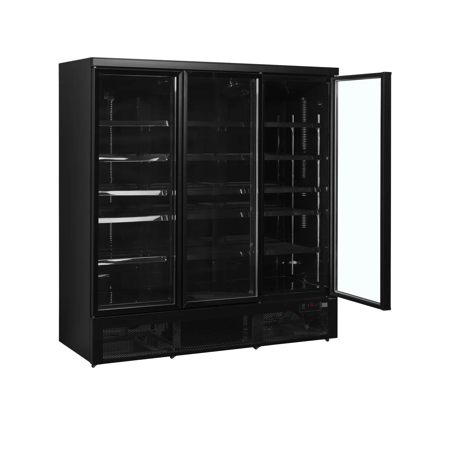 Vitrine réfrigérée noire Atom Maxi C3DBB 3 portes 52331 TEFCOLD-mondialchr.com