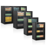 Arrière bar réfrigéré 2 portes BA20H noir 15831 TEFCOLD-mondialchr.com
