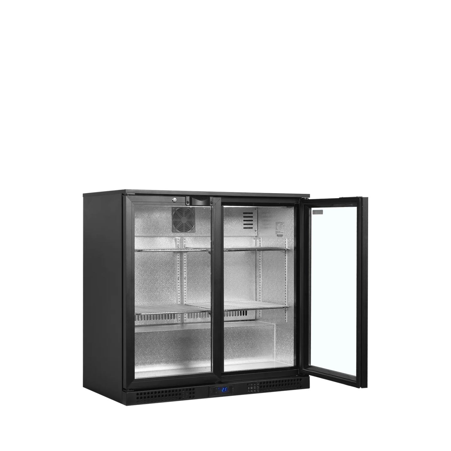 Arrière bar réfrigéré 2 portes BA20H noir 15831 TEFCOLD-mondialchr.com