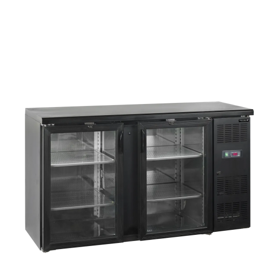 Arrière bar réfrigéré 2 portes CBC210G noir 15850 TEFCOLD-mondialchr.com