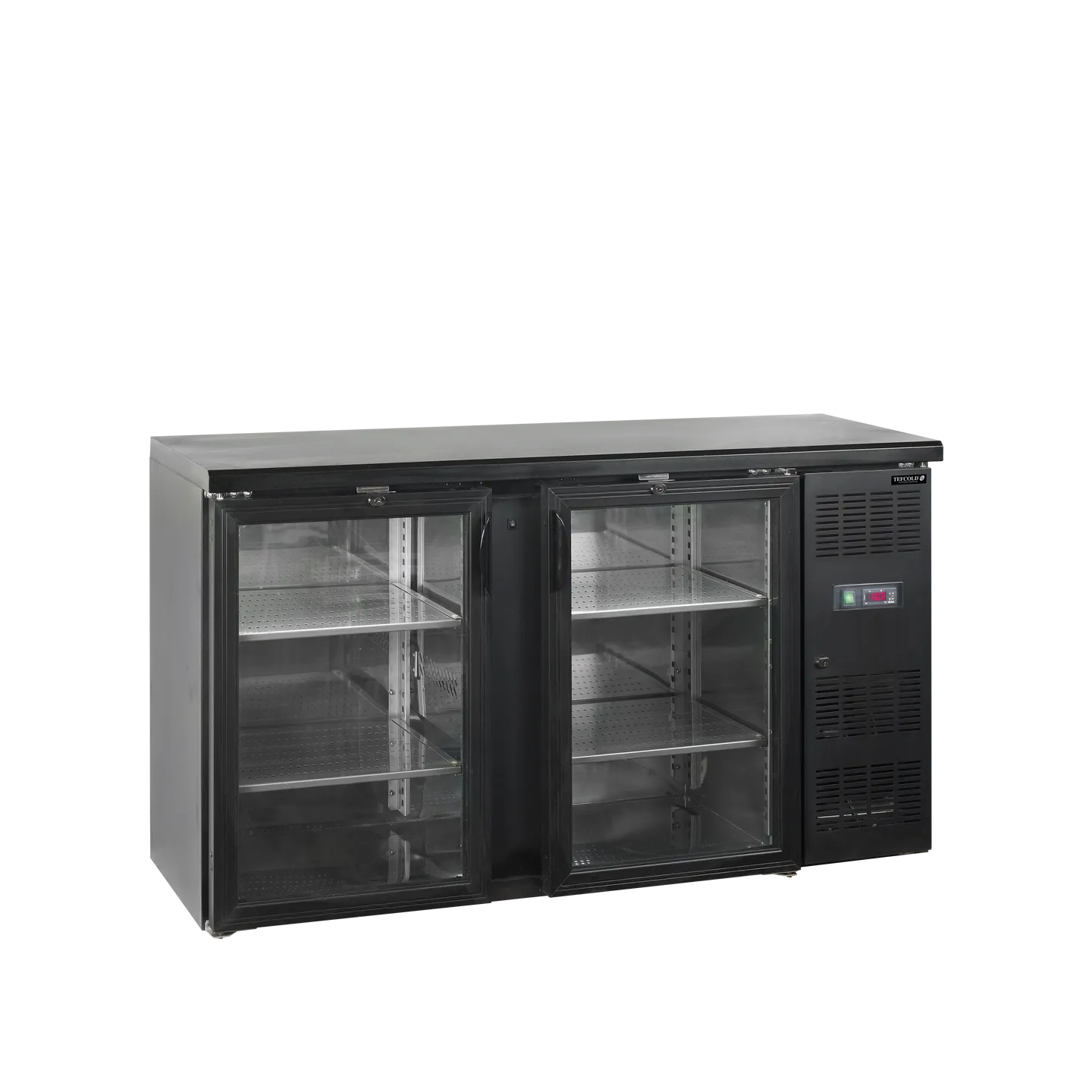 Arrière bar réfrigéré 2 portes CBC210G noir 15850 TEFCOLD-mondialchr.com