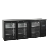 Arrière bar réfrigéré 3 portes CBC310G noir 15853 TEFCOLD-mondialchr.com