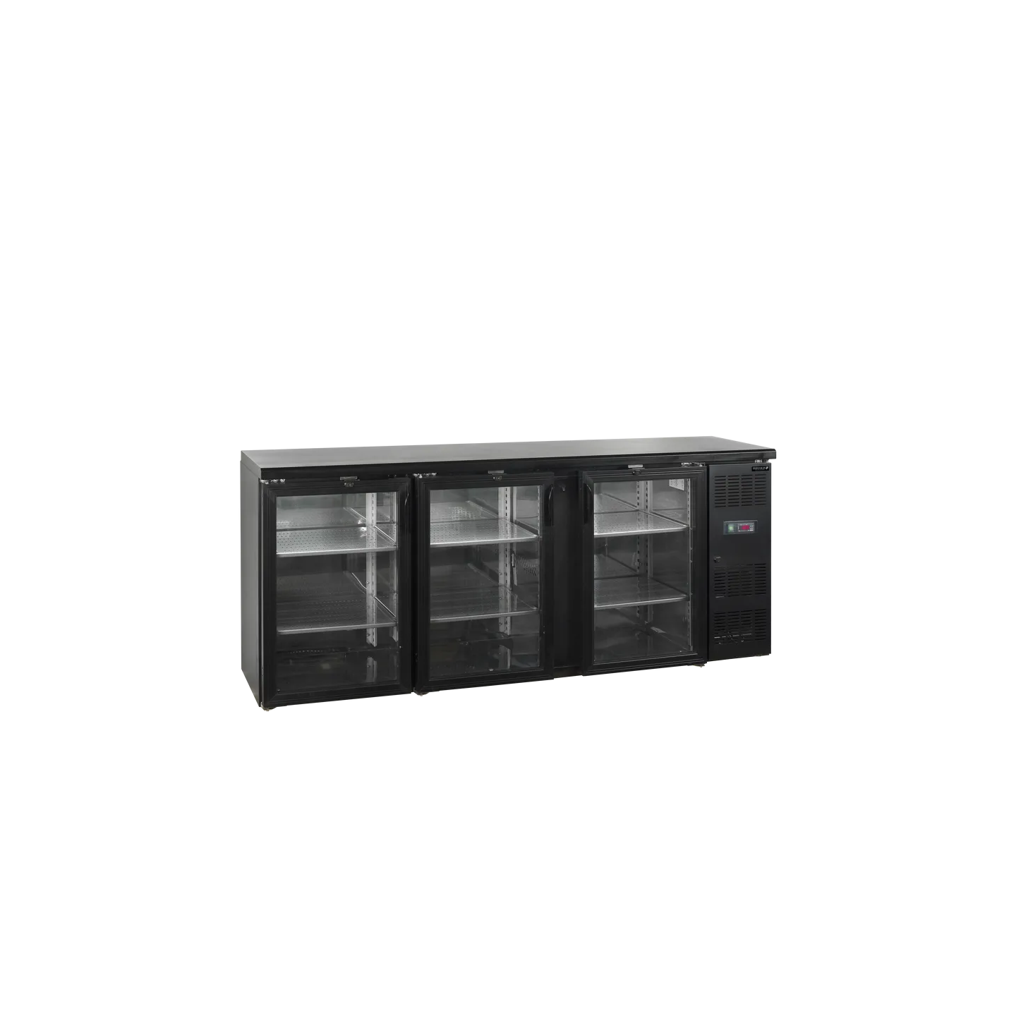 Arrière bar réfrigéré 3 portes CBC310G noir 15853 TEFCOLD-mondialchr.com