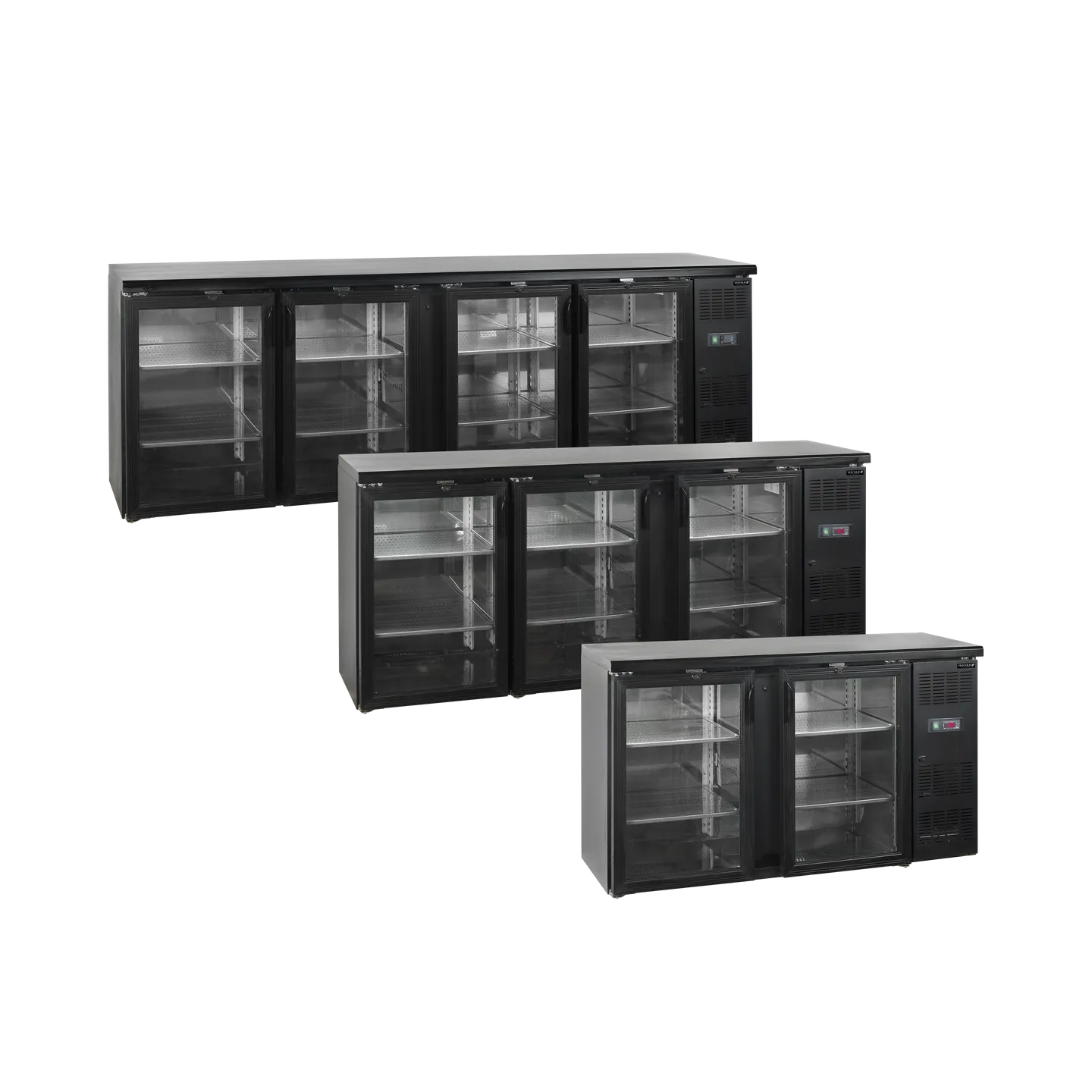 Arrière bar réfrigéré 3 portes CBC310G noir 15853 TEFCOLD-mondialchr.com