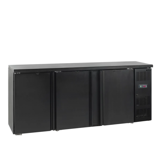 Arrière bar réfrigéré 3 portes CBC310  noir 15854 TEFCOLD-mondialchr.com