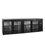 Arrière bar réfrigéré 4 portes CBC410G  noir 15857 TEFCOLD-mondialchr.com