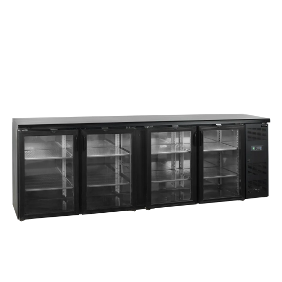 Arrière bar réfrigéré 4 portes CBC410G  noir 15857 TEFCOLD-mondialchr.com