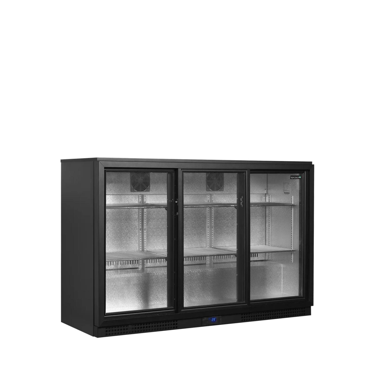 Arrière bar réfrigéré 3 portes BA30S-3  noir 15844 TEFCOLD-mondialchr.com
