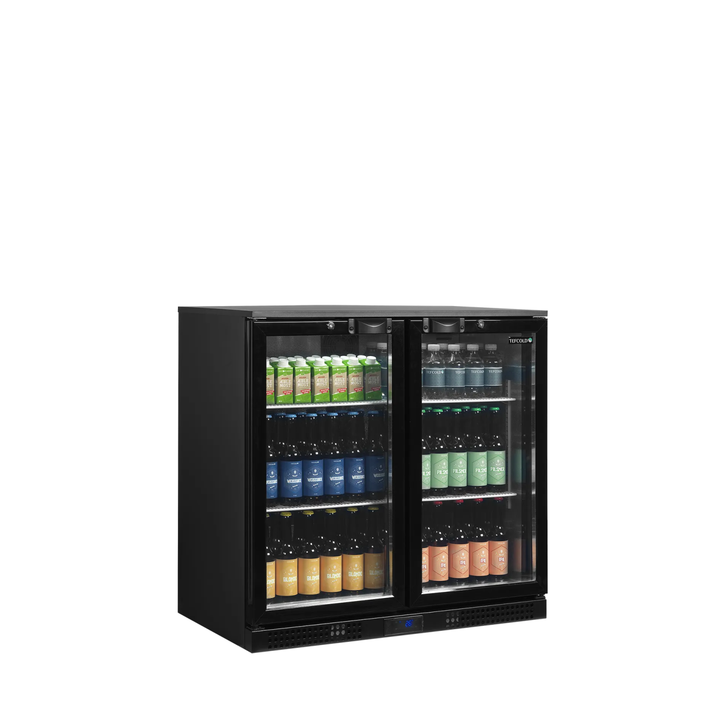 Arrière bar réfrigéré 2 portes DB201H noir 44726 TEFCOLD-mondialchr.com