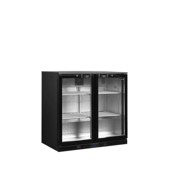Arrière bar réfrigéré 2 portes DB201H noir 44726 TEFCOLD-mondialchr.com