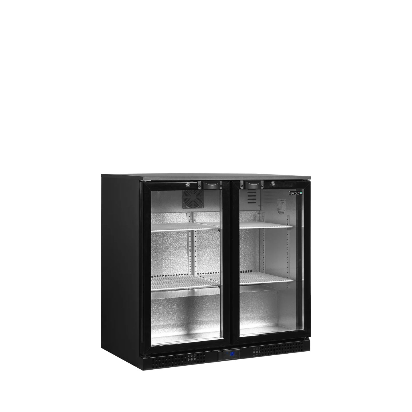 Arrière bar réfrigéré 2 portes DB201H noir 44726 TEFCOLD-mondialchr.com