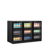 Arrière bar réfrigéré 3 portes DB301H-3 noir 44727 TEFCOLD-mondialchr.com
