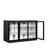 Arrière bar réfrigéré 3 portes DB301H-3 noir 44727 TEFCOLD-mondialchr.com