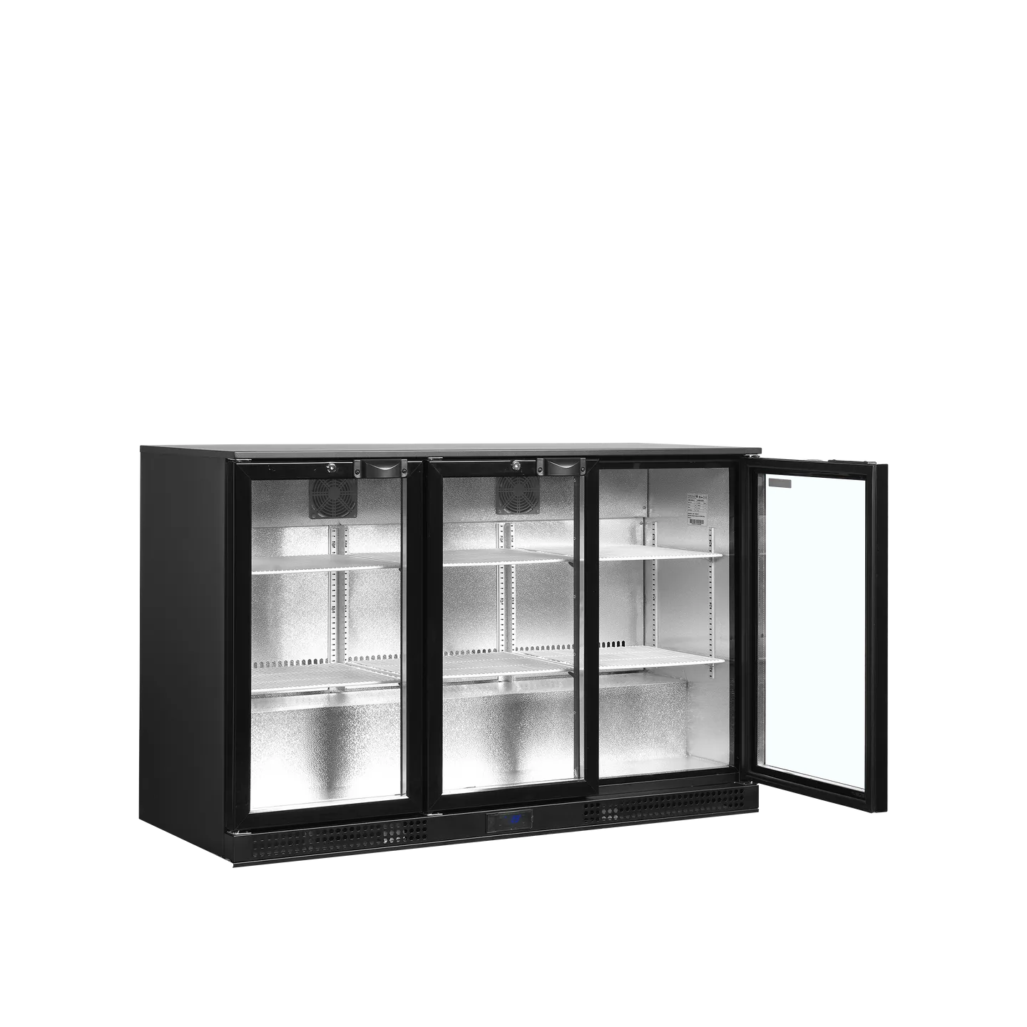 Arrière bar réfrigéré 3 portes DB301H-3 noir 44727 TEFCOLD-mondialchr.com