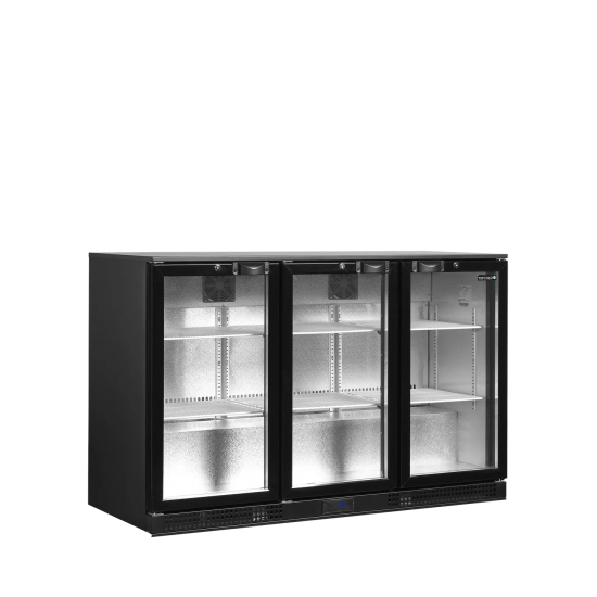 Arrière bar réfrigéré 3 portes DB301H-3 noir 44727 TEFCOLD-mondialchr.com