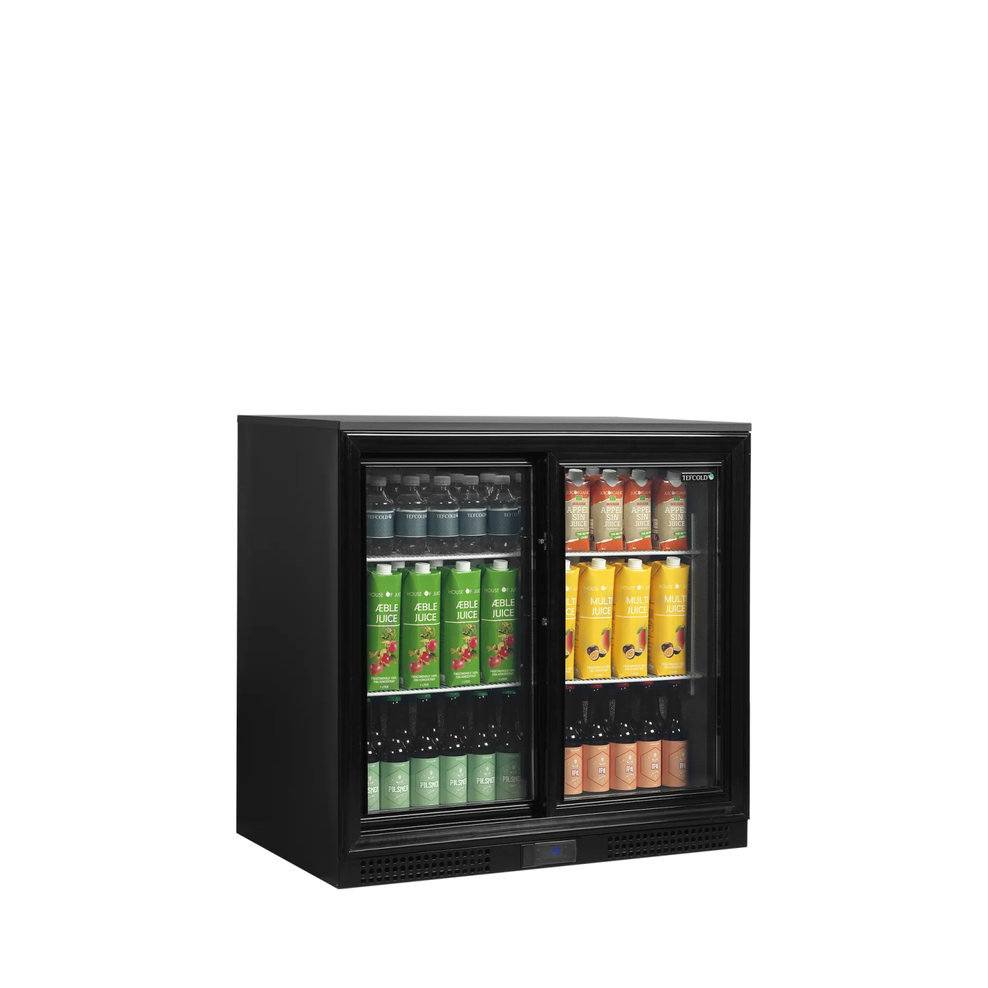 Arrière bar réfrigéré 2 portes DB201S noir 45363 TEFCOLD-mondialchr.com