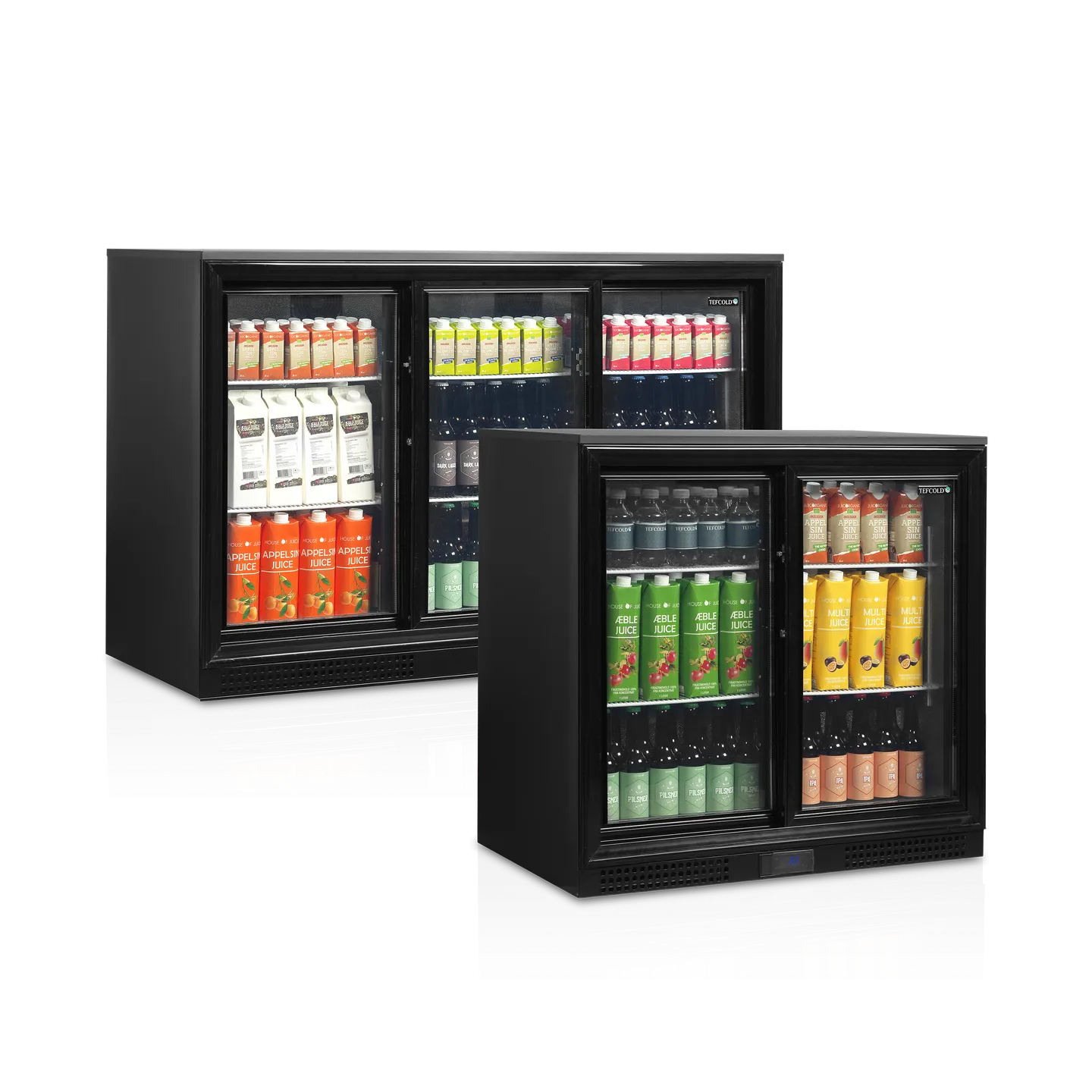 Arrière bar réfrigéré 2 portes DB201S noir 45363 TEFCOLD-mondialchr.com