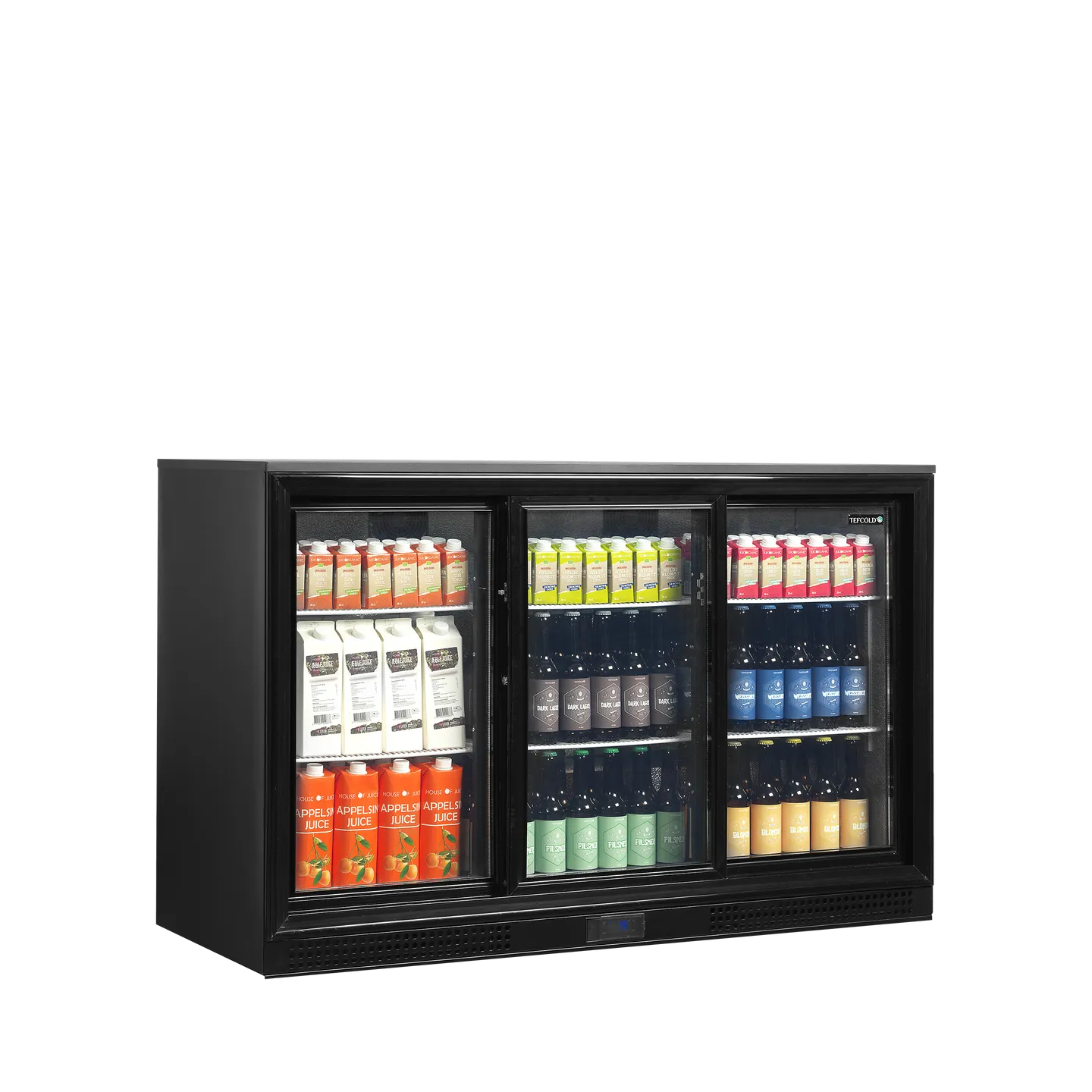 Arrière bar réfrigéré 3 portes DB301S-3 noir 45364 TEFCOLD-mondialchr.com
