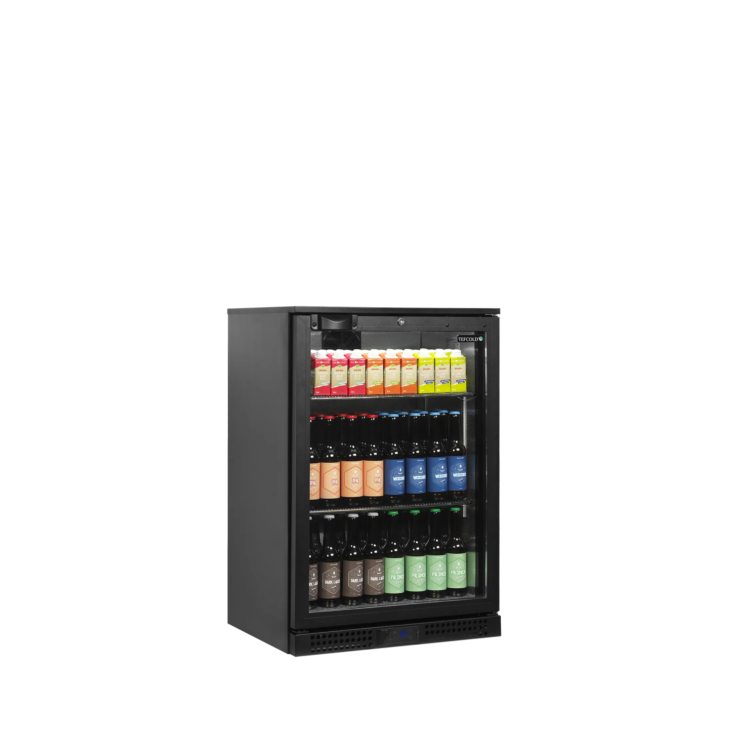 Arrière bar réfrigéré 1 porte BA11H noir 45468 TEFCOLD-mondialchr.com