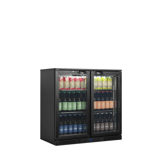 Arrière bar réfrigéré 2 portes BA21H noir 45470 TEFCOLD-mondialchr.com