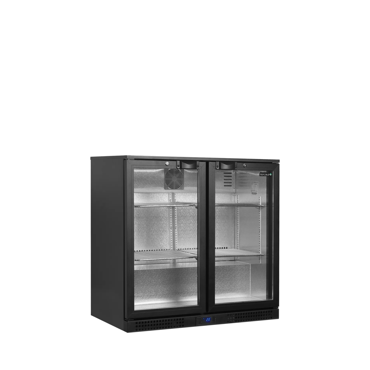 Arrière bar réfrigéré 2 portes BA26H noir 45471 TEFCOLD-mondialchr.com