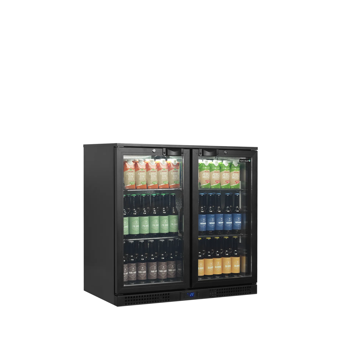 Arrière bar réfrigéré 2 portes BA26H noir 45471 TEFCOLD-mondialchr.com