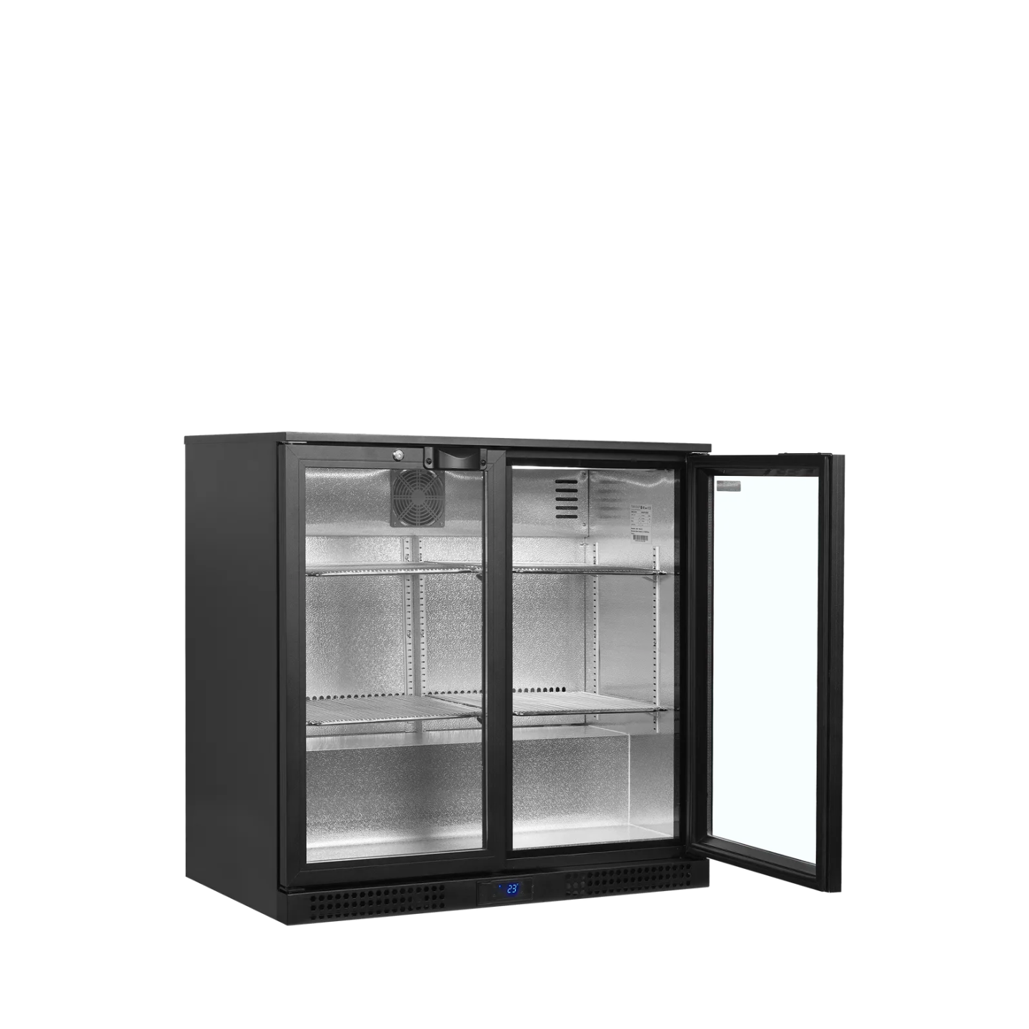 Arrière bar réfrigéré 2 portes BA26H noir 45471 TEFCOLD-mondialchr.com