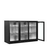 Arrière bar réfrigéré 3 portes BA31H noir 45472 TEFCOLD-mondialchr.com