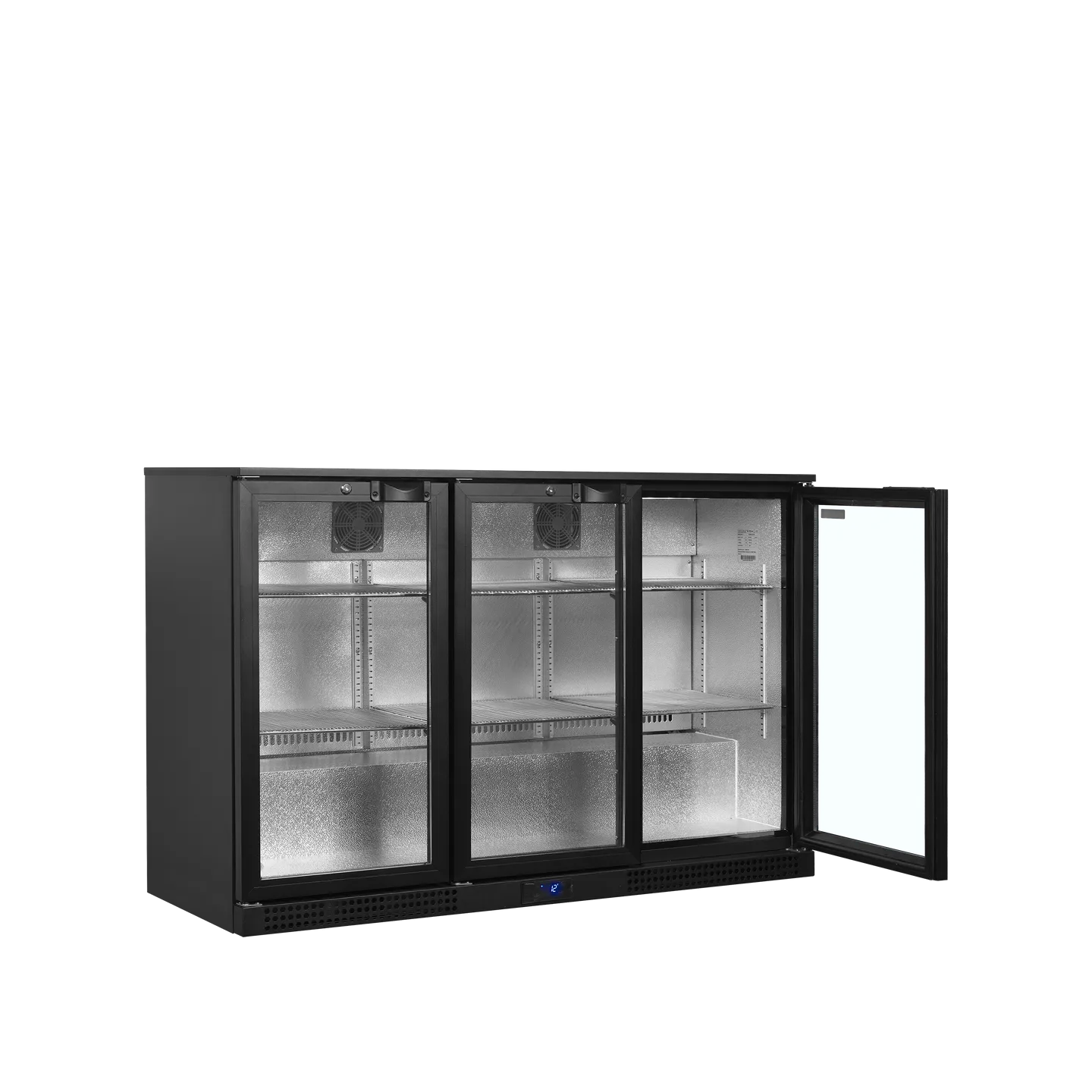 Arrière bar réfrigéré 3 portes BA31H noir 45472 TEFCOLD-mondialchr.com