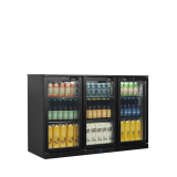 Arrière bar réfrigéré 3 portes BA31H noir 45472 TEFCOLD-mondialchr.com