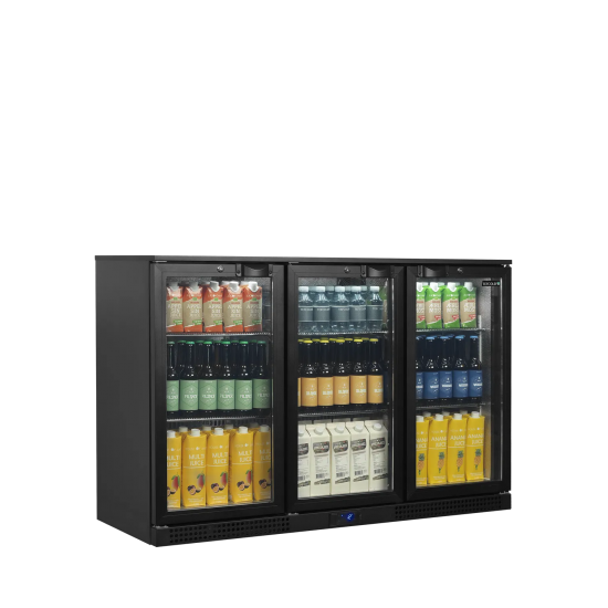 Arrière bar réfrigéré 3 portes BA31H noir 45472 TEFCOLD-mondialchr.com
