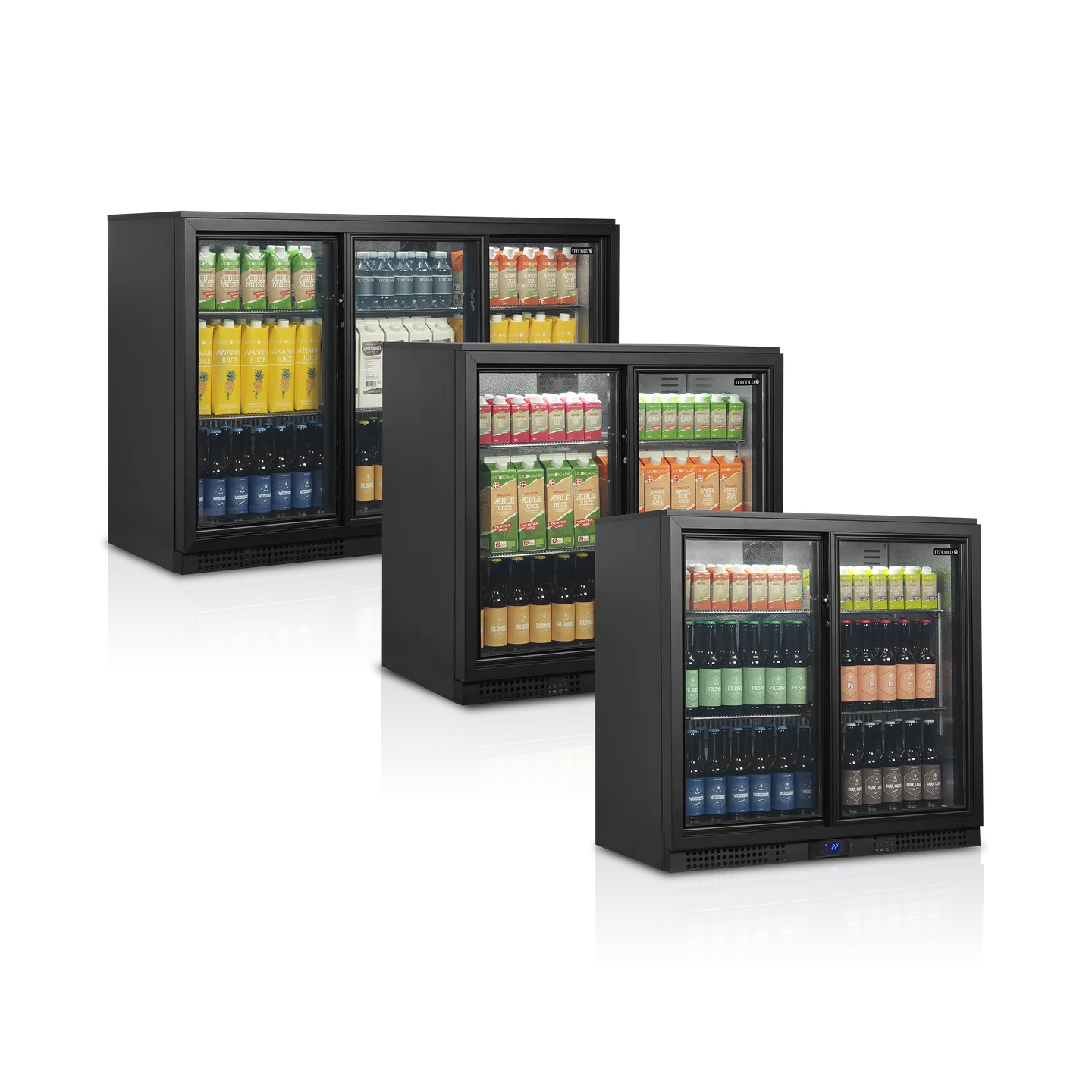Arrière bar réfrigéré 2 portes BA26S noir 45474 TEFCOLD-mondialchr.com
