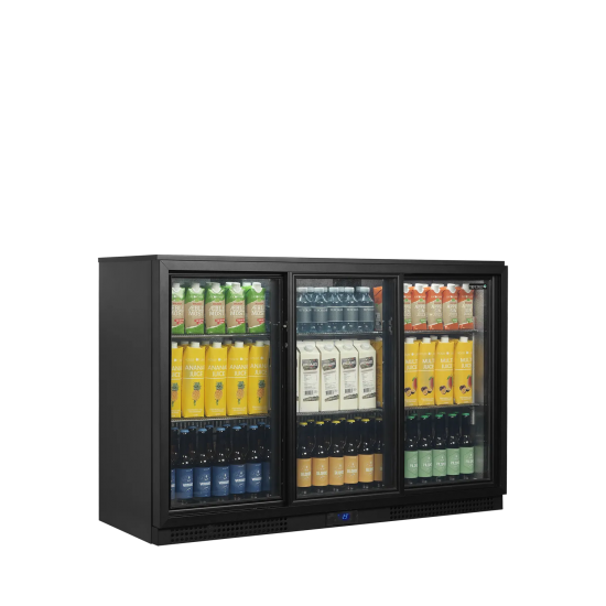 Arrière bar réfrigéré  3 portes BA31S-3 noir 45475 TEFCOLD-mondialchr.com