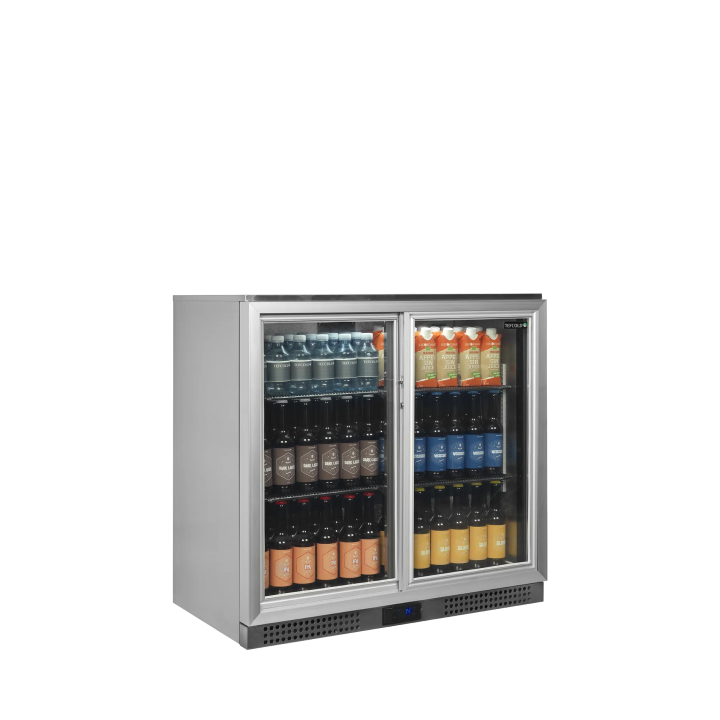 Arrière bar réfrigéré 2 portes BA26SS inox 51646 TEFCOLD-mondialchr.com