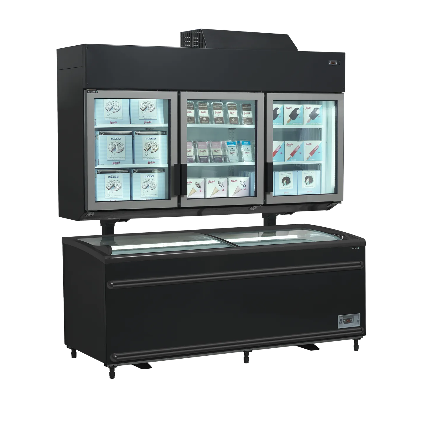 Congélateur armoire de supermarché MTF185B Noir 41045 TEFCOLD-mondialchr.com