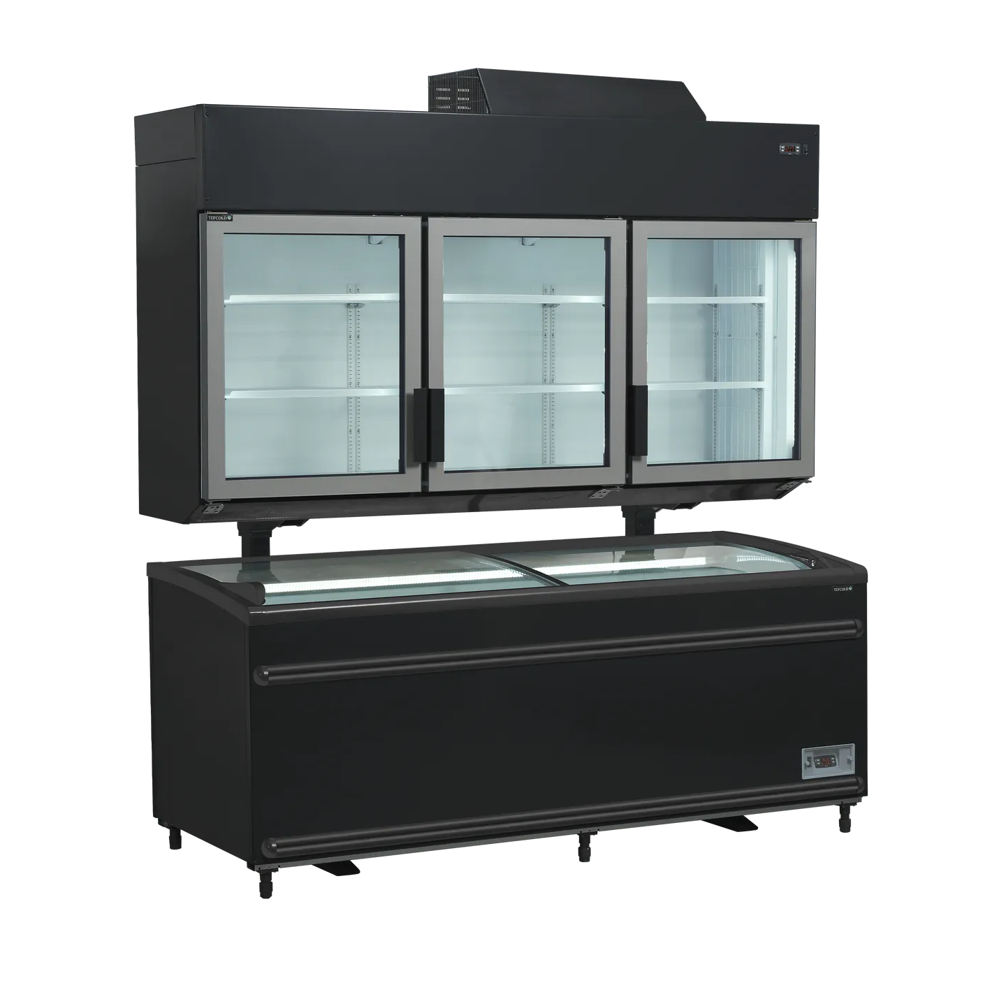 Congélateur armoire de supermarché MTF210B VS Noir 41048 TEFCOLD-mondialchr.com