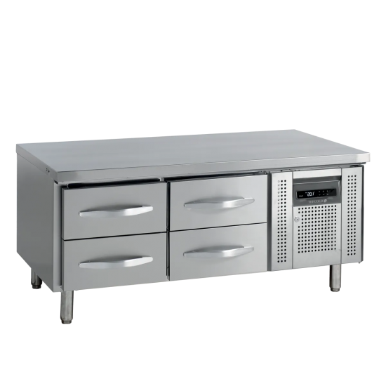 Soubassement réfrigéré UC5240 4 tiroirs GN1/1 pces Inox 16534 TEFCOLD-mondialchr.com