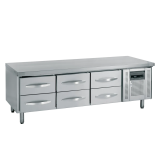 Soubassement réfrigéré UC5360 6 tiroirs GN1/1 pces Inox 16537 TEFCOLD-mondialchr.com