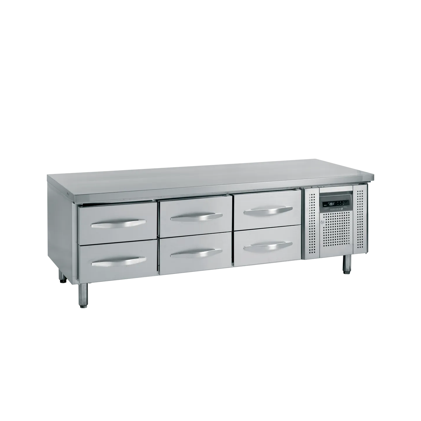 Soubassement réfrigéré UC5360 6 tiroirs GN1/1 pces Inox 16537 TEFCOLD-mondialchr.com