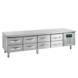 Soubassement réfrigéré UC5480 8 tiroirs GN1/1 pces Inox 16540 TEFCOLD-mondialchr.com
