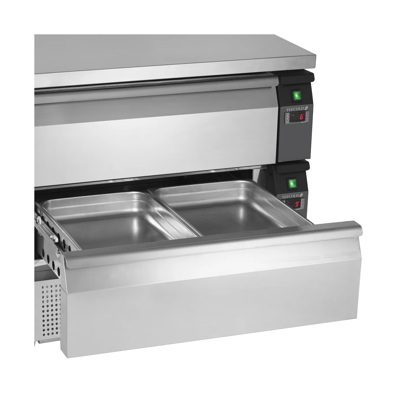 Soubassement réfrigéré UD2-2  Uni-Tiroir GN2/1 pces Inox16546 TEFCOLD-mondialchr.com