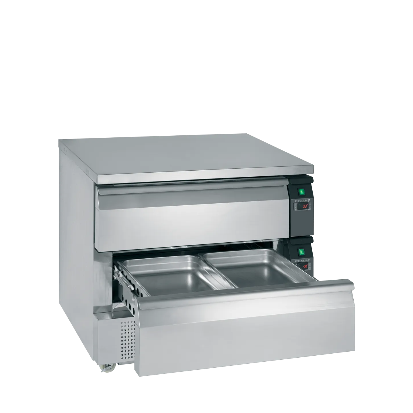 Soubassement réfrigéré UD2-2  Uni-Tiroir GN2/1 pces Inox16546 TEFCOLD-mondialchr.com