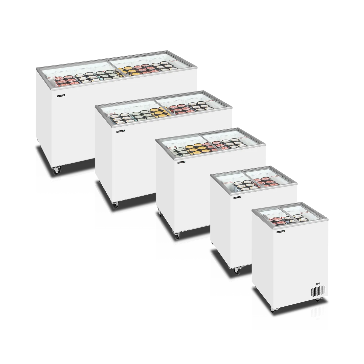 Congélateur vitré de crème glacée IC551SC (555 / 486) blanc  48827 TEFCOLD-mondialchr.com