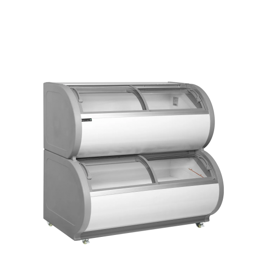 Vitrine froid négatif à deux niveaux TD500 ( 450 / 408) blanc 45261 TEFCOLD-mondialchr.com